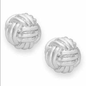 Kate Spade Know The Ropes Knot Stud Earrings Classic Silver
